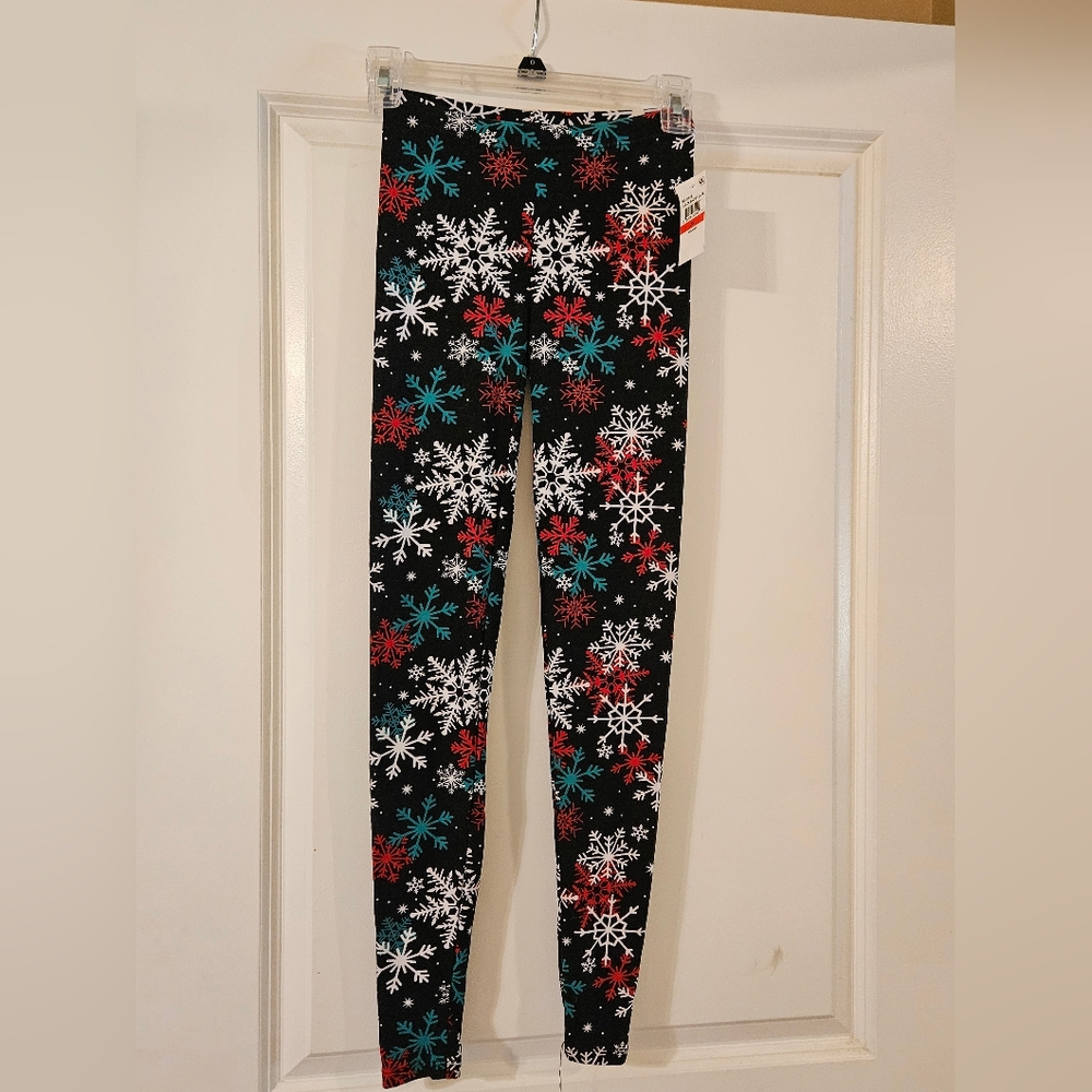 Planet Gold Juniors Leggings with Snowflake Design, XS, NWT